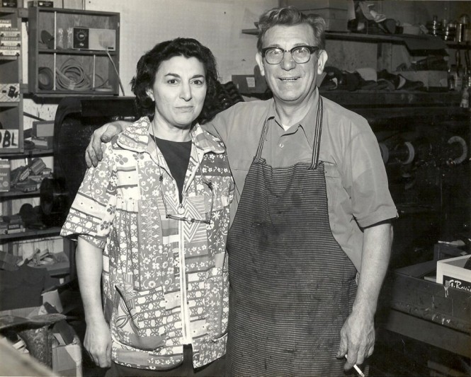 My Paternal Grandparents, in their shop, circa 1960s