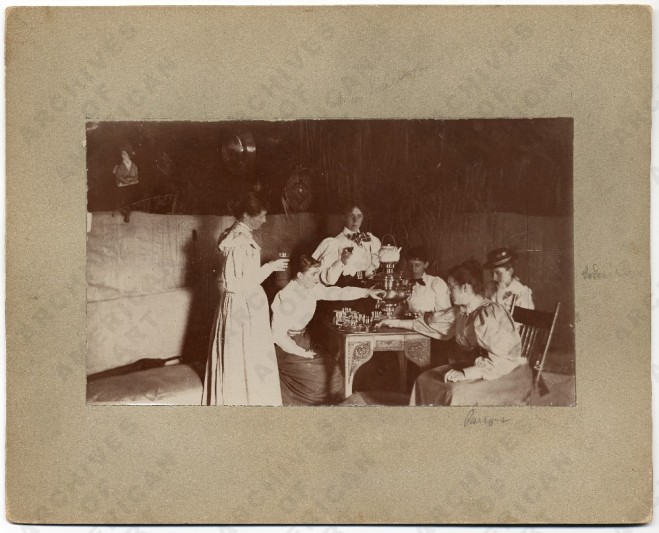 historical image of women artists and tea
